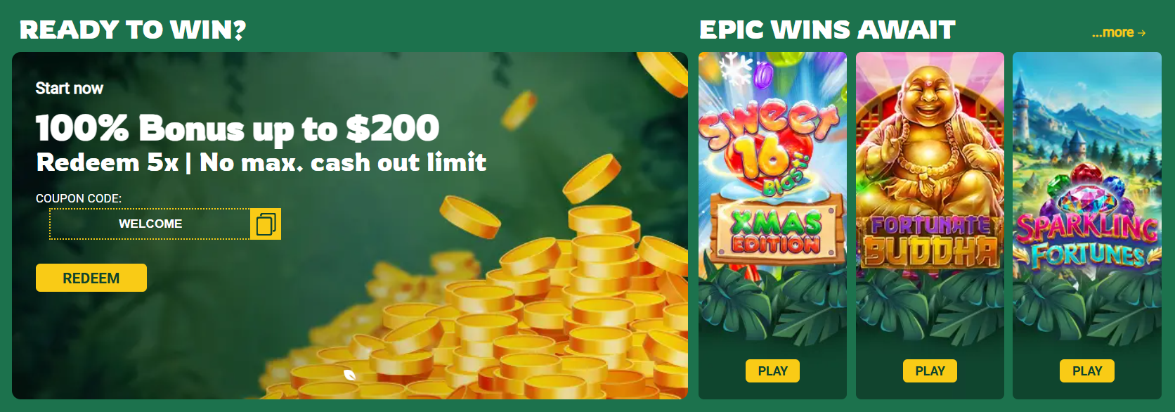Fair Go Casino welcome bonus banner
